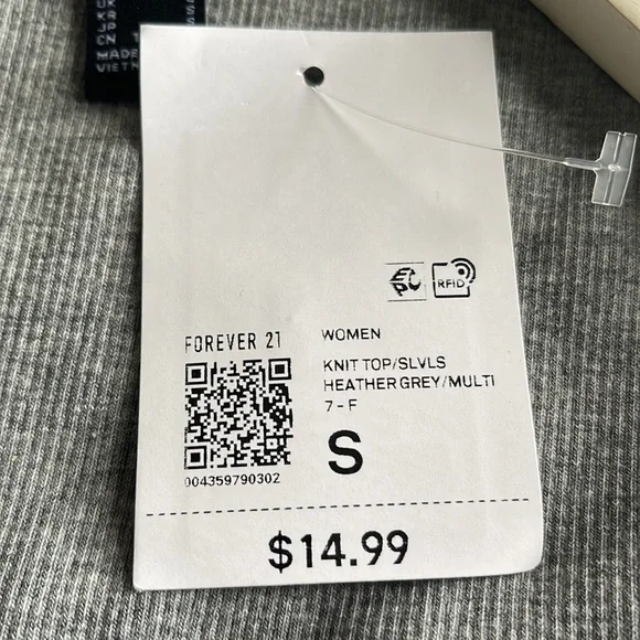 Forever 21 Women’s Knit Gray Black Green Lace Front Tank Top - Picture 9 of 9